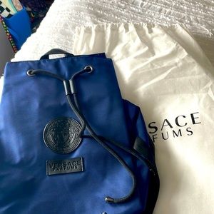 Brand new Versace perfumes backpack gorgeous,blue/ black perfect for travel